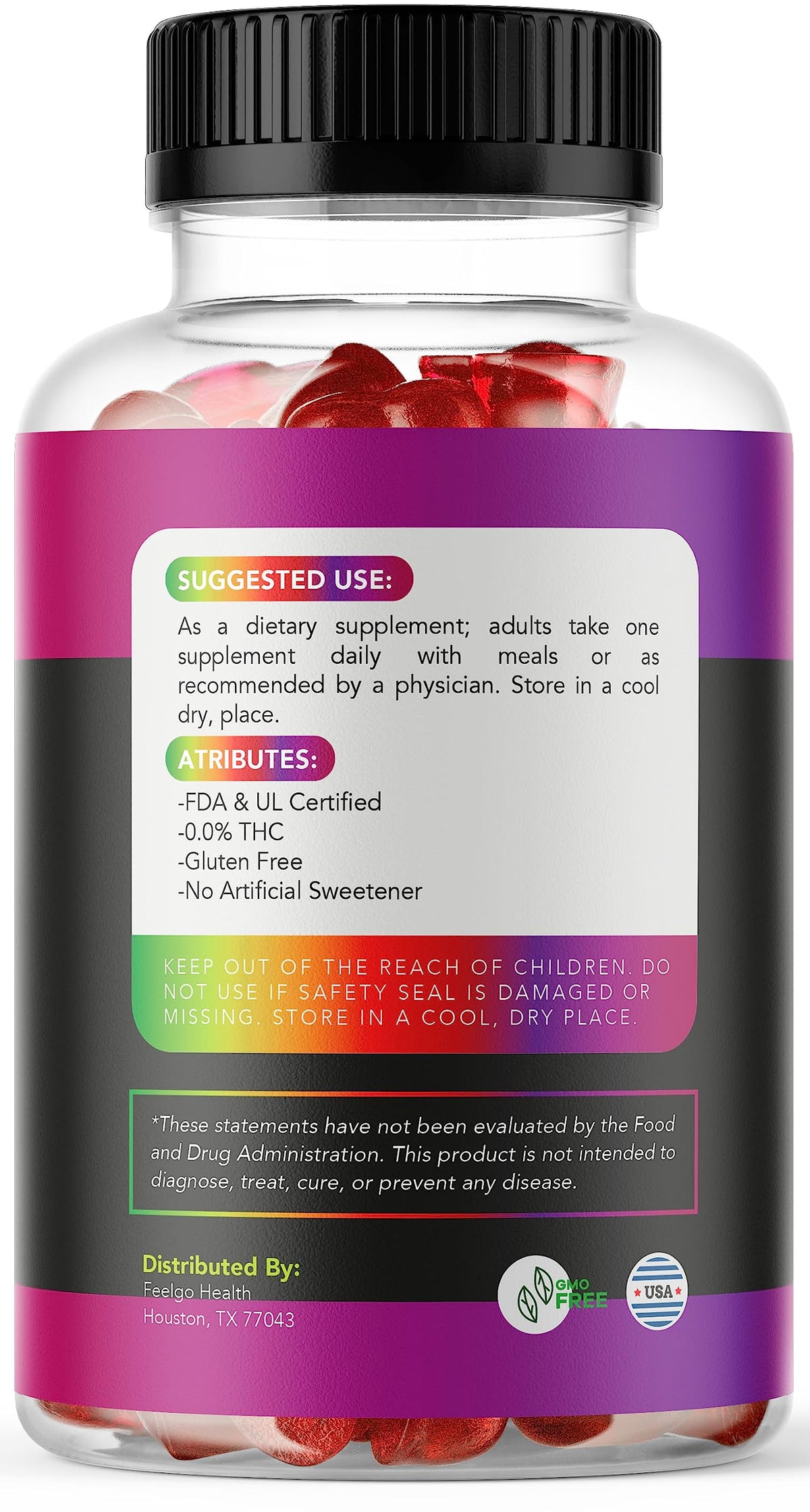 feelgo Pure Hemp Gummies 300 MG - 60 Count (Pack of 2) - image 6
