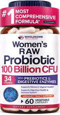 Wholesome Wellness Dr. Formulated Raw Probiotics for Women 100 Billion CFUs