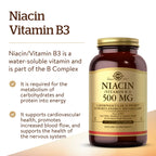 Solgar Niacin Vitamin B3 500 mg - 250 Vegetable Capsules - image 3