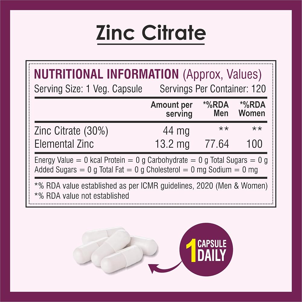 Biotrex Nutraceuticals Zinc Citrate Supplement - 120 Vegetarian Capsules - image 4