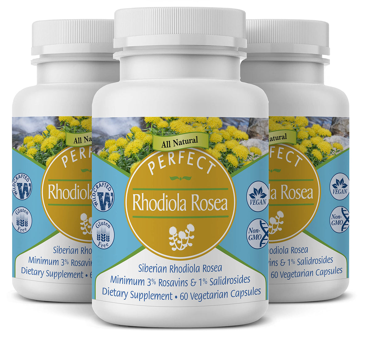 Perfect Supplements Rhodiola Rosea - 60 Vegetarian Capsules
