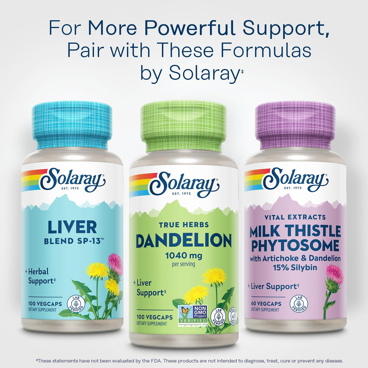 SOLARAY Dandelion Root Herbal Supplement - 100 Vegetarian Capsules - image 6