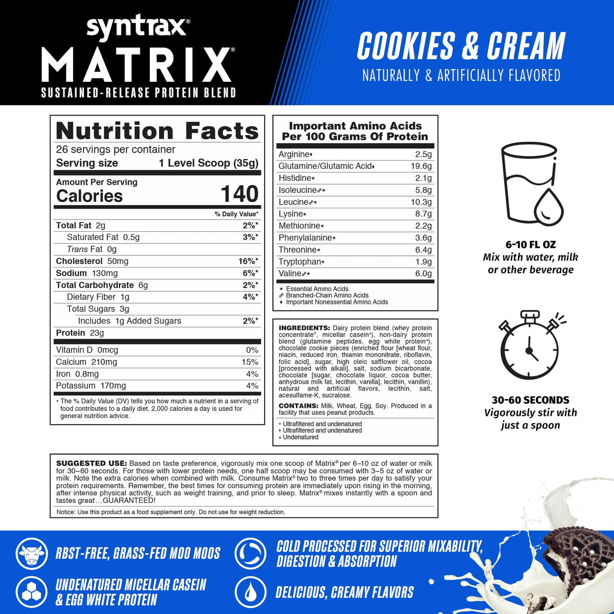 Syntrax Nutrition Matrix Sustained-Release Protein Blend