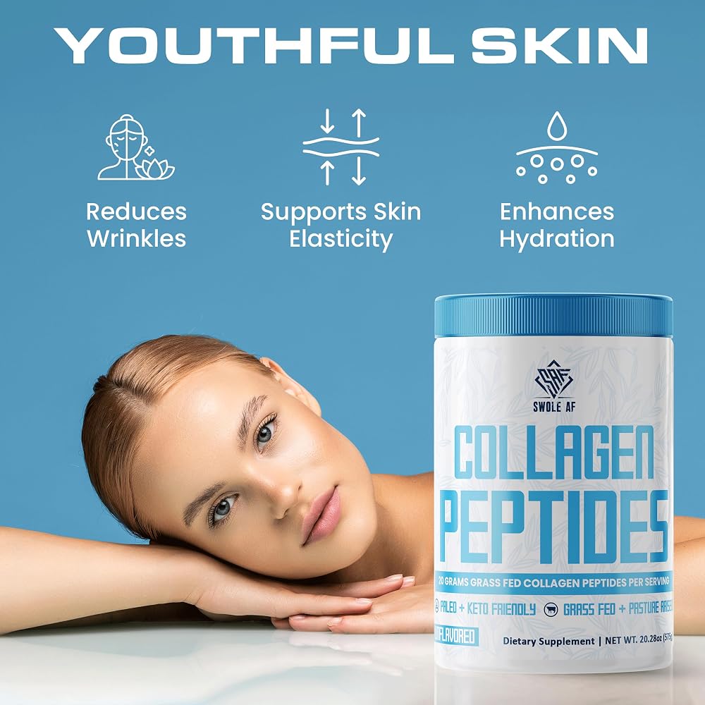 Swole AF Collagen Peptides Powder - 20.28 oz - image 5