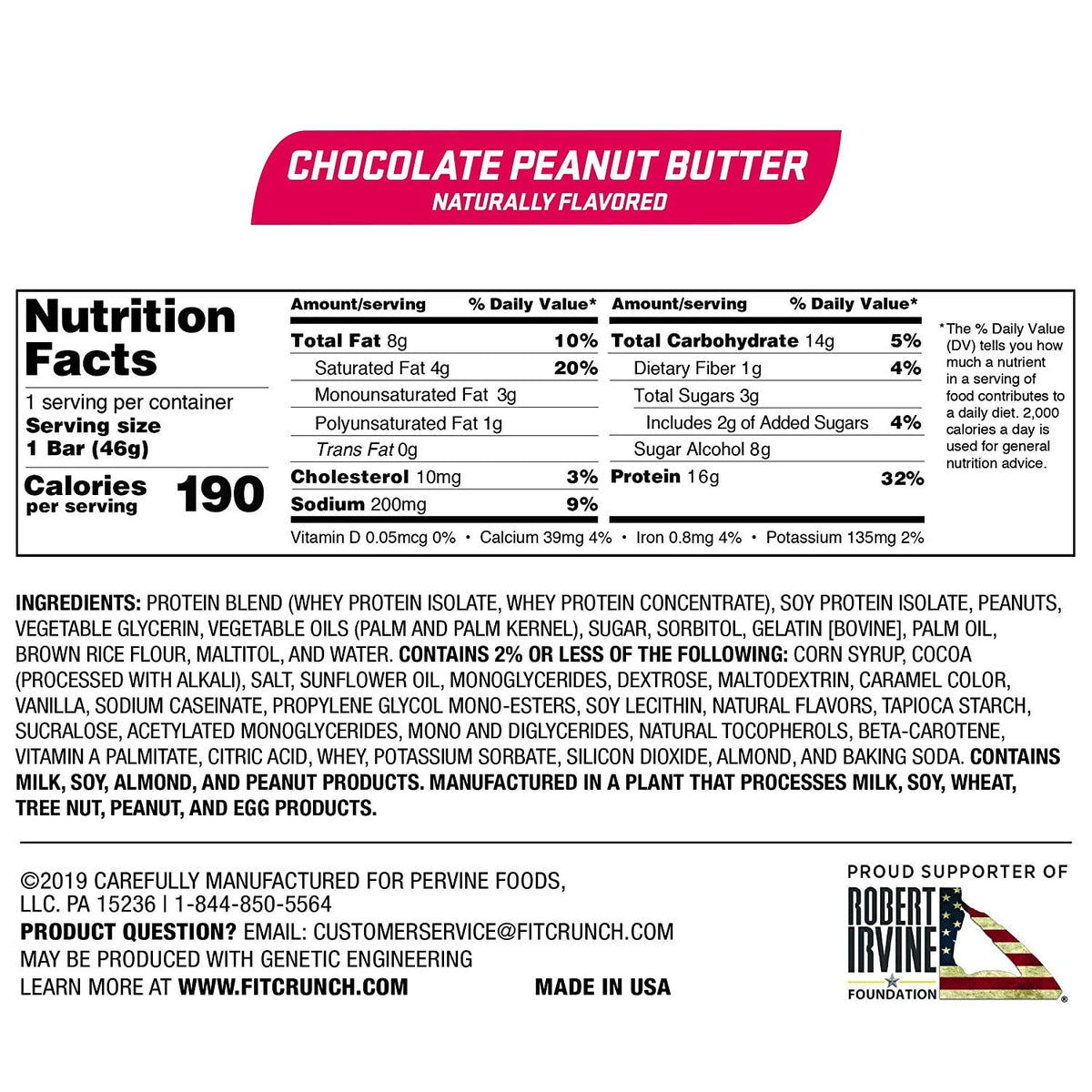 Fit Crunch High Protein Peanut Butter Bars - 24 Count - image 2