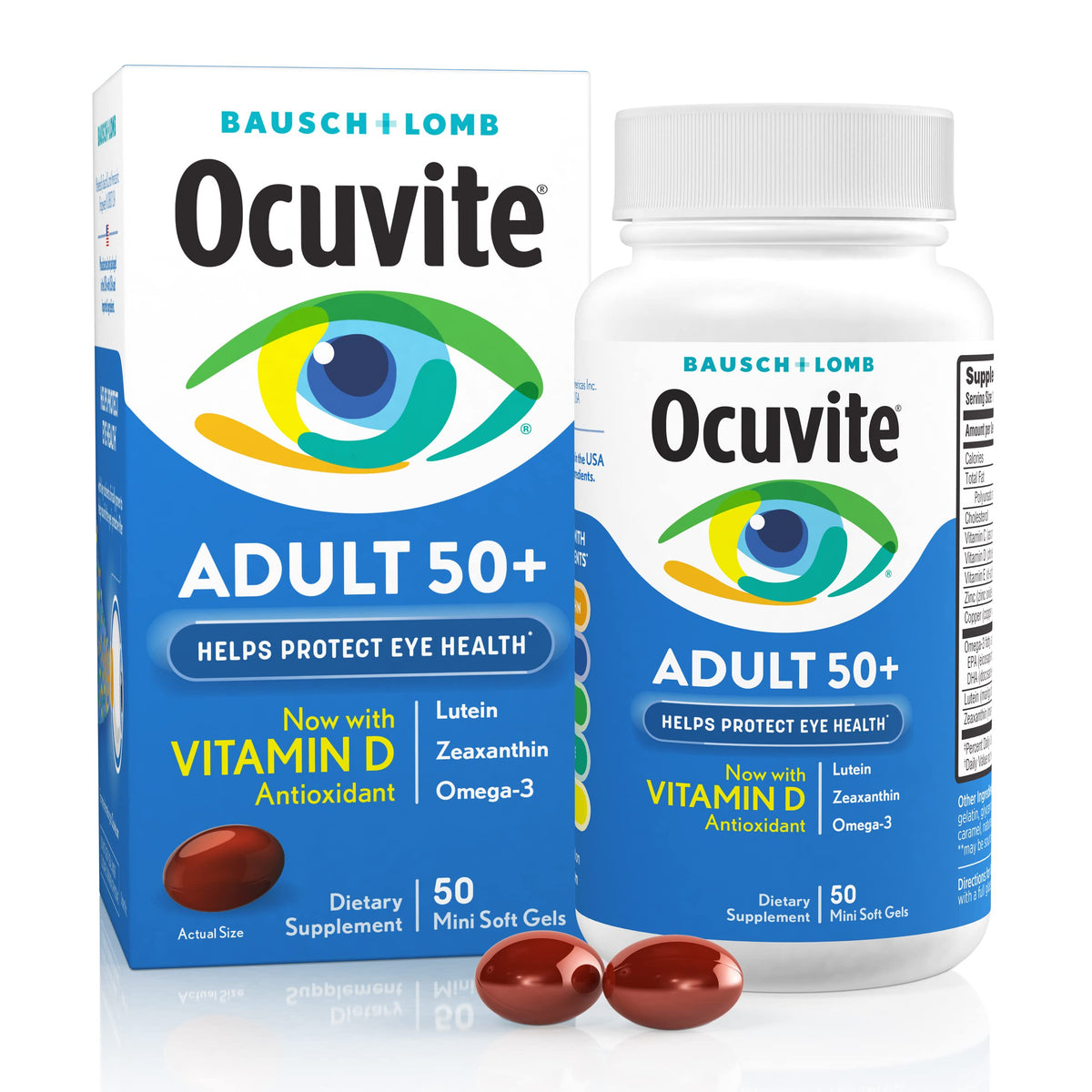 Ocuvite 50+ Eye Vitamins with Lutein & Omega-3 - 50 Softgels