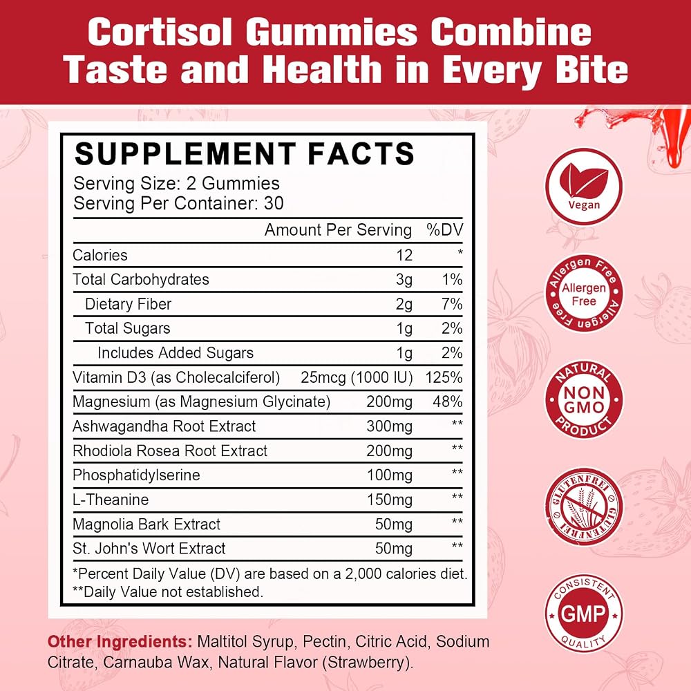 JIANKYTZ Cortisol Gummies with Ashwagandha & Magnesium - 60 Gummies - image 2