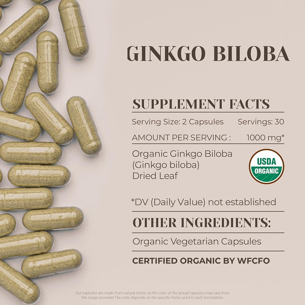 Garden Organics Ginkgo Biloba USDA Organic Capsules