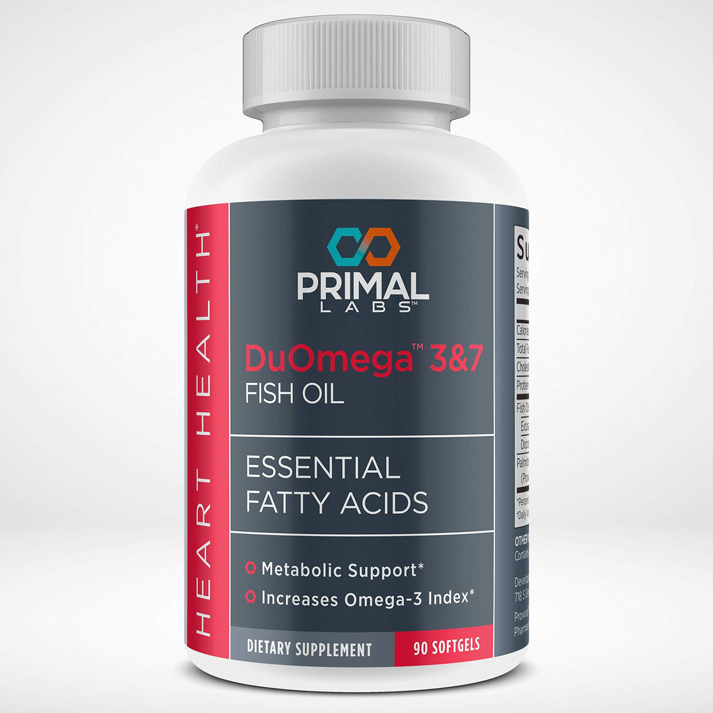Primal Labs DuOmega 3&7 Fish Oil Supplement - 90 Capsules