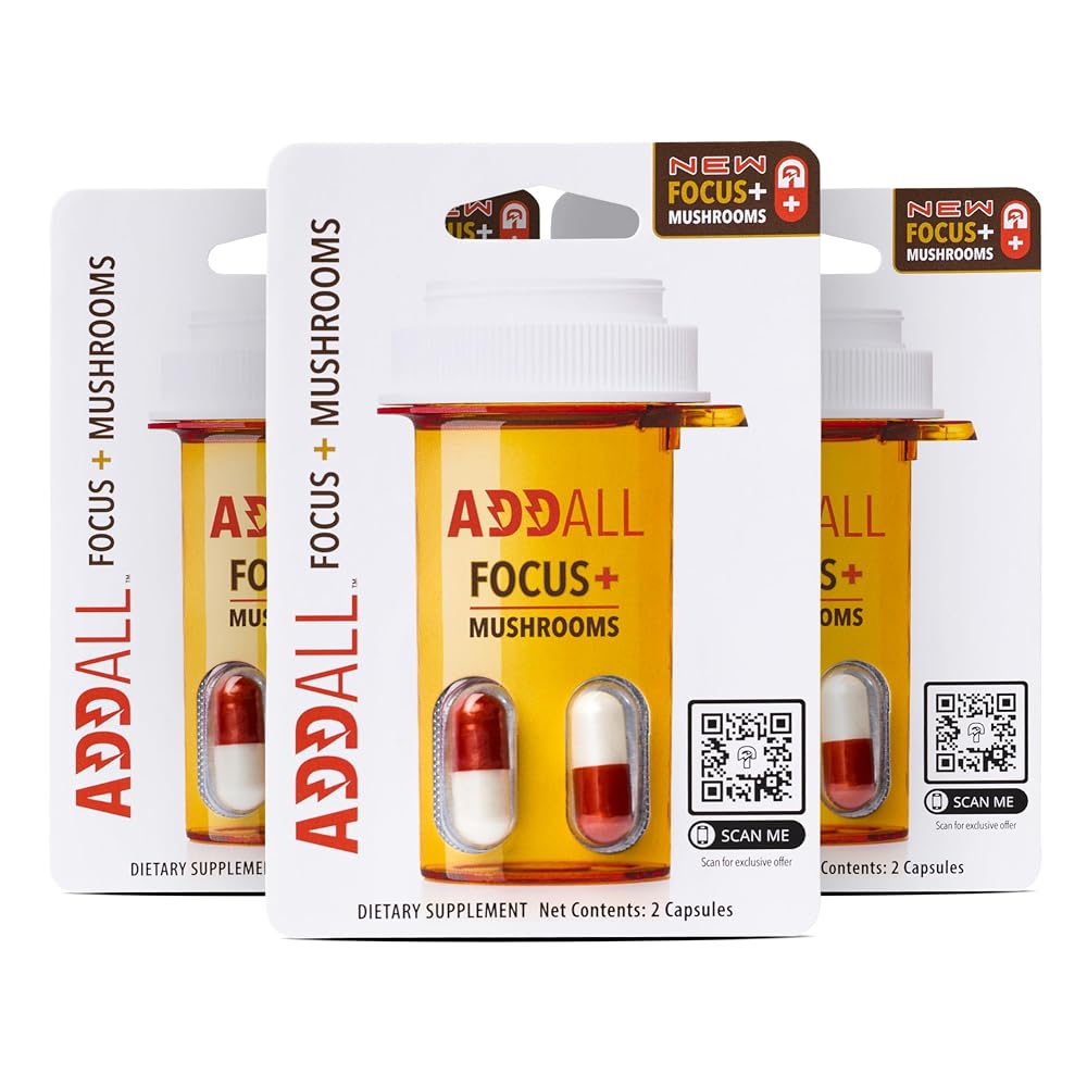 Addall Focus + Mushrooms Memory Supplement - 6 Capsules