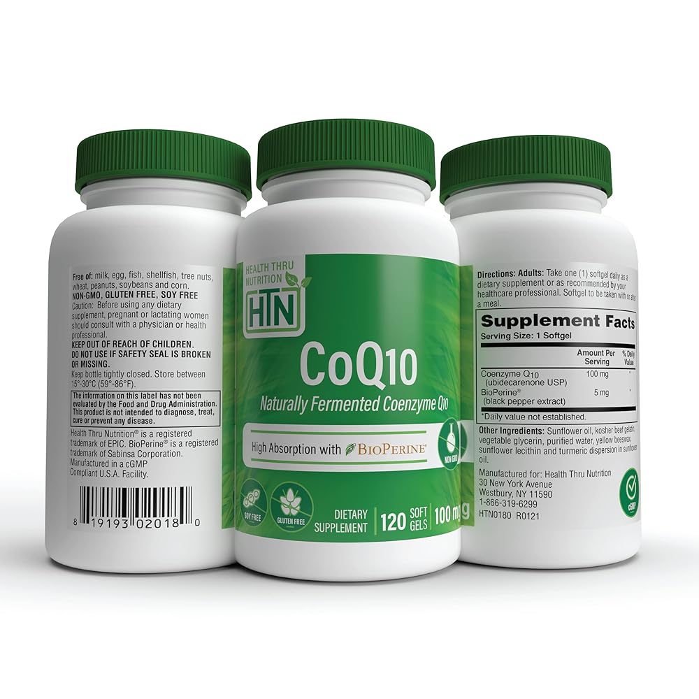 Health Thru Nutrition CoQ-10 100mg with BioPerine - 360 Softgels - image 5