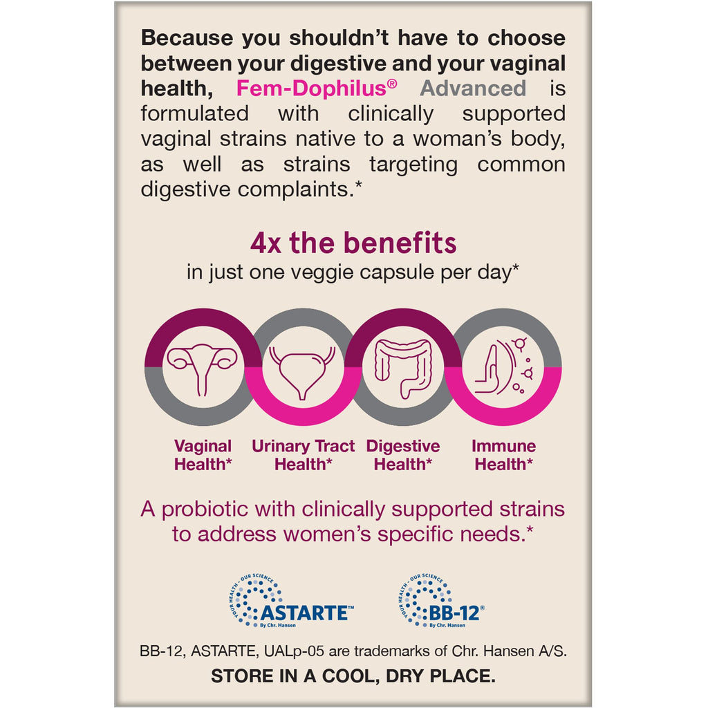 Jarrow Formulas Fem-Dophilus Advanced Vaginal & Digestive Probiotics