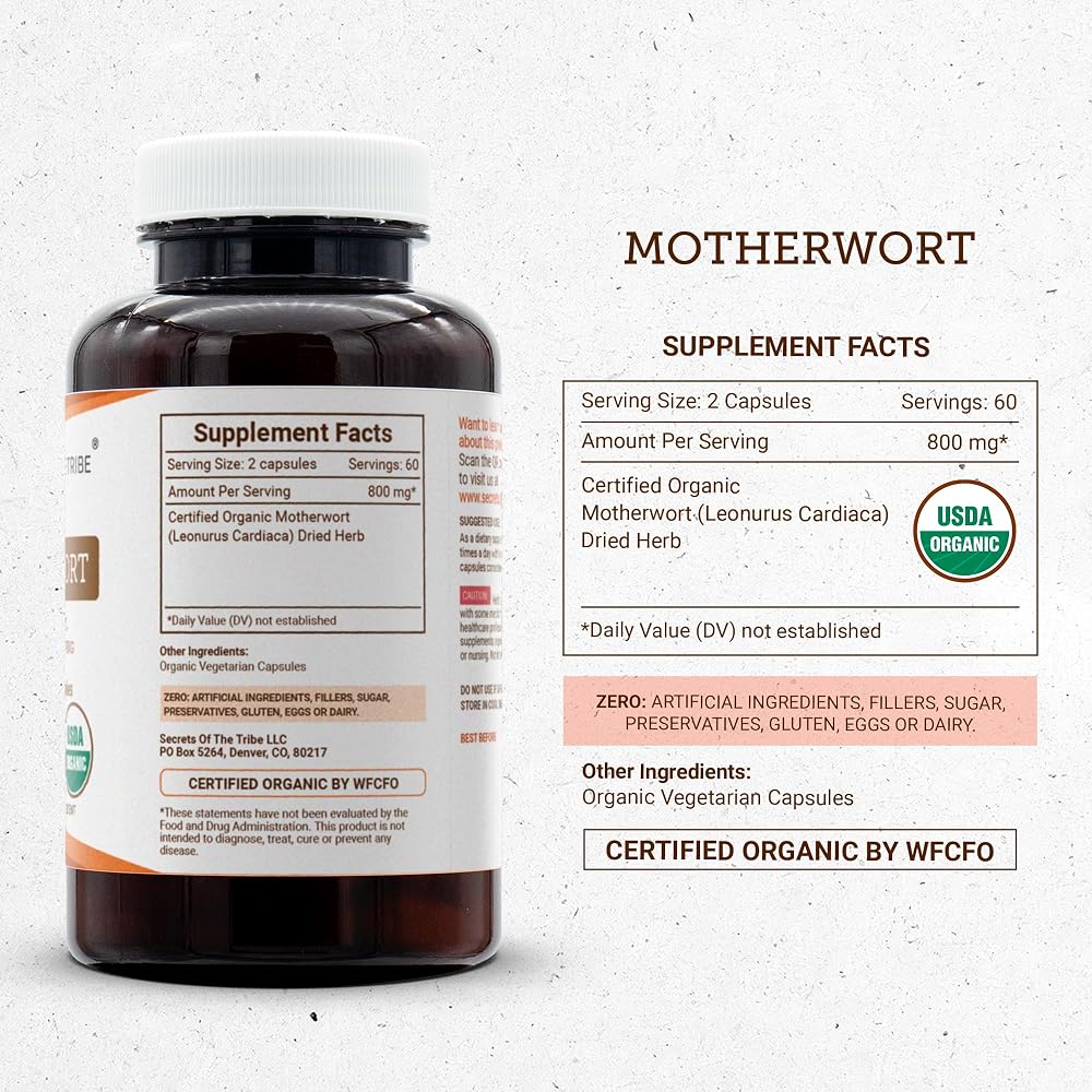 Secrets of the Tribe Motherwort 60/120 Capsules - image 8
