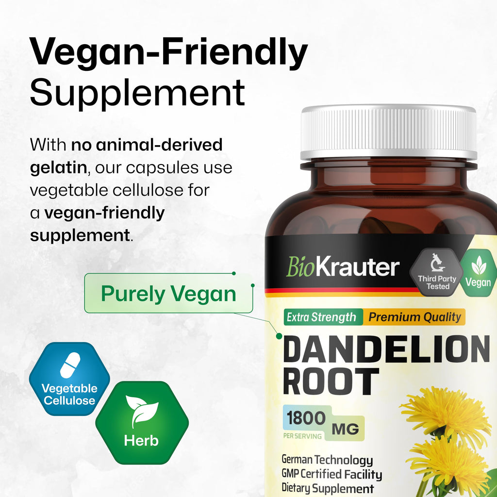BIO KRAUTER Dandelion Root Extract Liver & Kidney Support - 100 Capsules - image 6