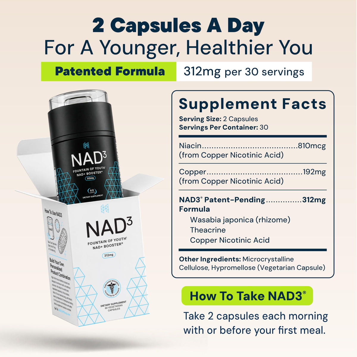 HPN NAD3 NAD+ Booster for Cellular Energy & Healthy Aging