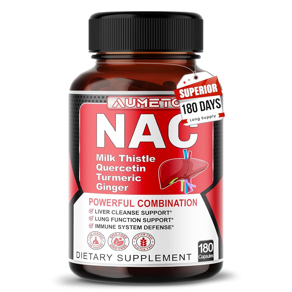 AUMETO Complete NAC 9-in-1 with Milk Thistle & Quercetin - 180 Capsules