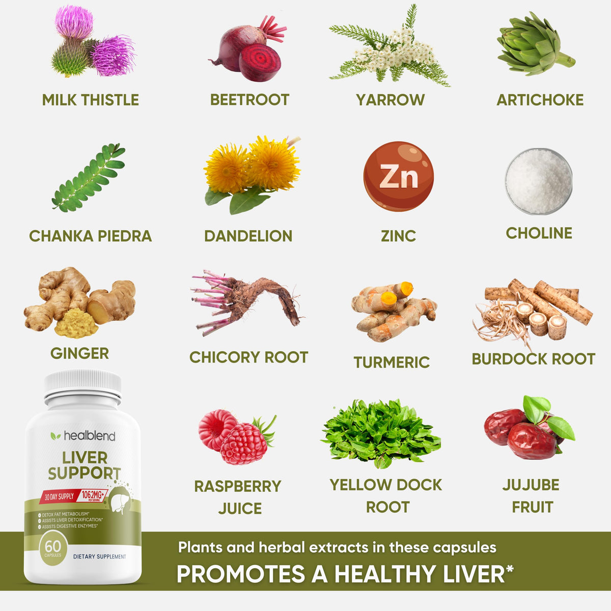 Healblend Liver Support Milk Thistle and Zinc - 60 Vegetarian Capsules - image 3