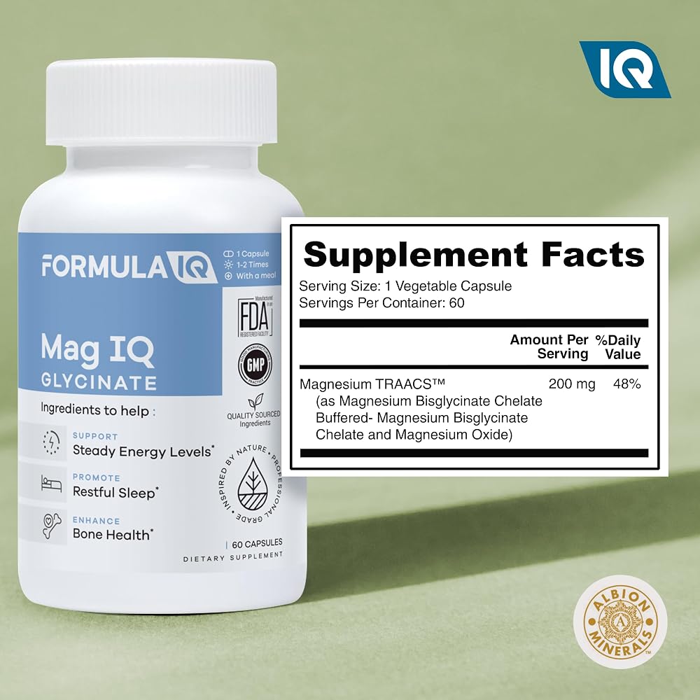 FIQ Mag IQ Magnesium Bisglycinate Chelate - 60 Capsules - image 4