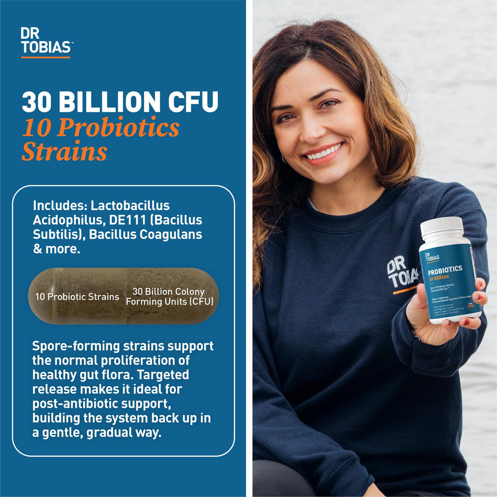 Dr. Tobias Probiotics 30 Billion CFU Gut Health Support - 30 Capsules - image 2