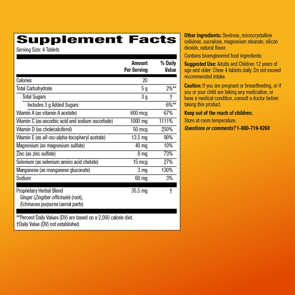 Amazon Basic Care Immune Support Chewable Tablets Citrus - 116 Count - image 5
