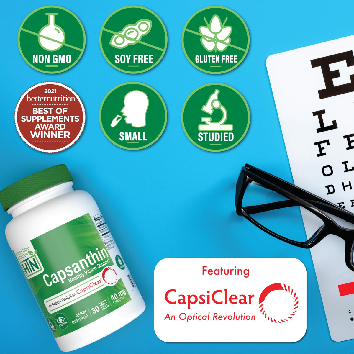 Health Thru Nutrition Capsanthin 40mg Dry Eye Relief - 30 Softgels - image 3