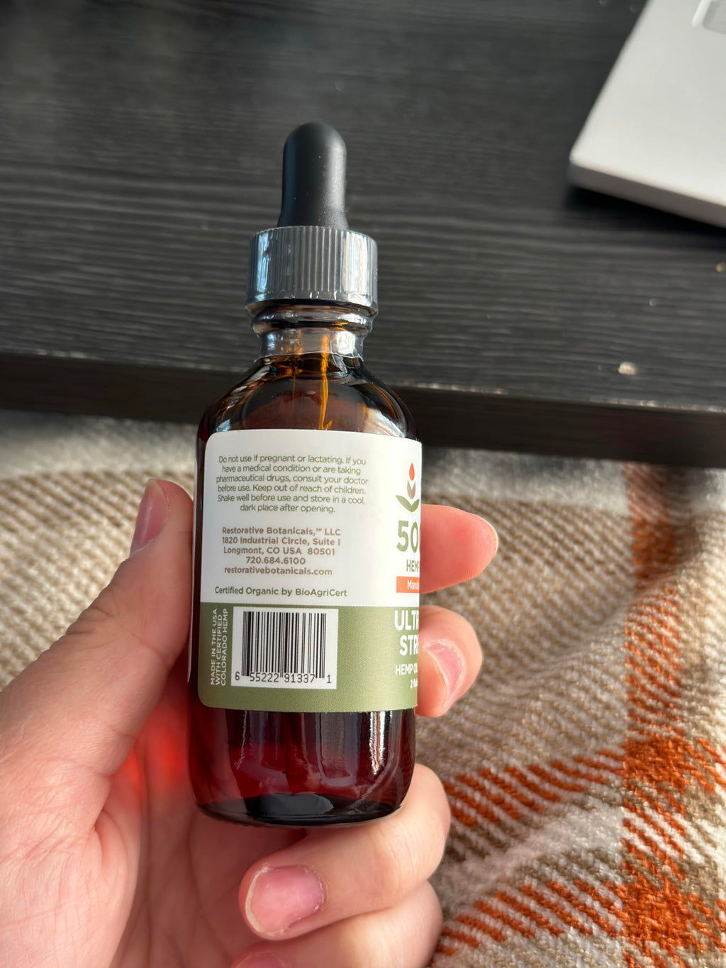 Restorative Botanicals Hemp Oil Drops 5000 mg - 120 Servings - image 3