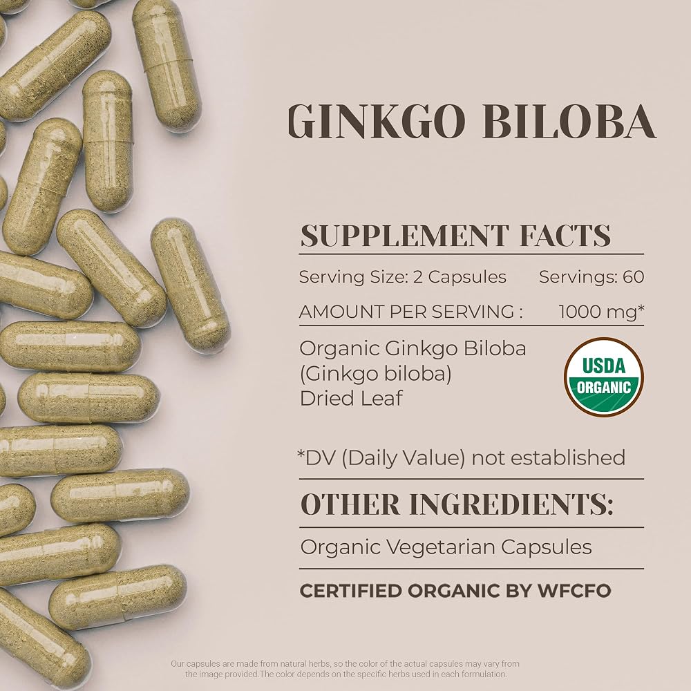 Garden Organics Ginkgo Biloba USDA Organic Capsules