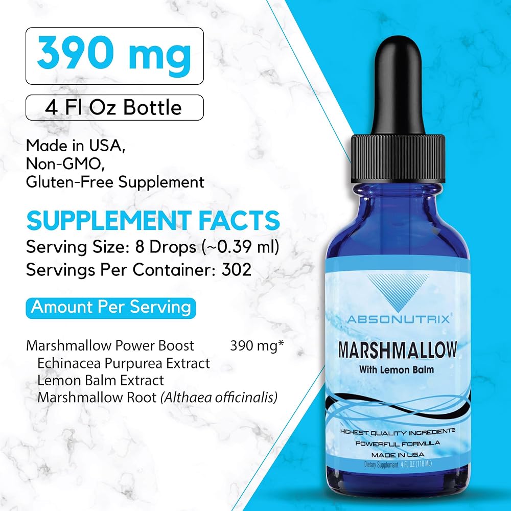 Absonutrix Marshmallow with Lemon Balm Liquid Extract - 4 Fl Oz - image 2