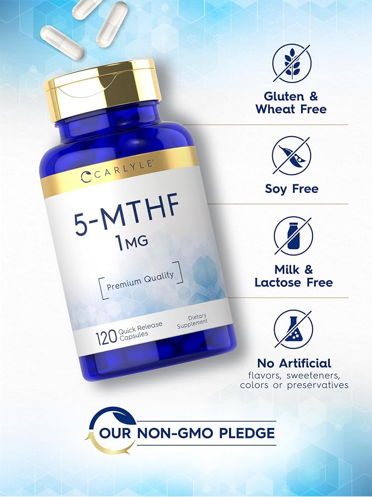 Carlyle 5-MTHF L-Methylfolate 1mg - 120 Capsules - image 5