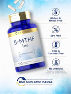 Carlyle 5-MTHF L-Methylfolate 1mg - 120 Capsules - image 5