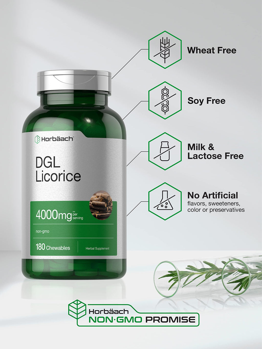 Horbäach DGL Licorice Supplement - 180 Chewable Tablets - image 4