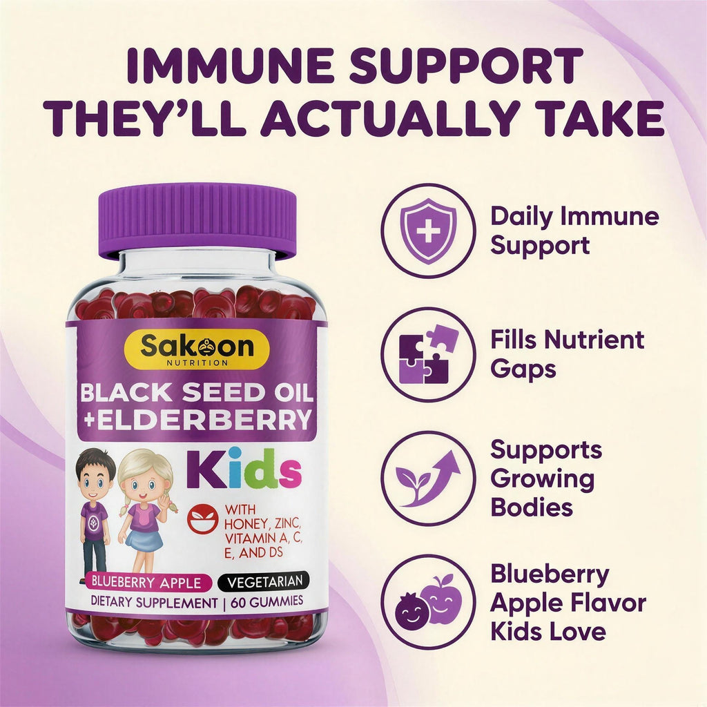 Sakoon Nutrition Elderberry Gummies for Kids with Black Seed Oil - 60 Gummies - image 3