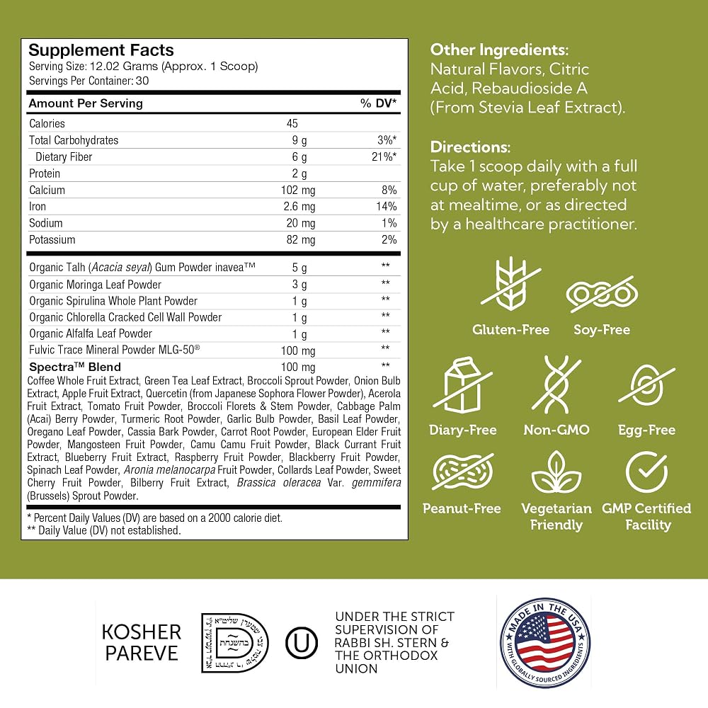 Zahler Core Greens Organic Superfood Powder Citrus - 12.7 oz - image 5