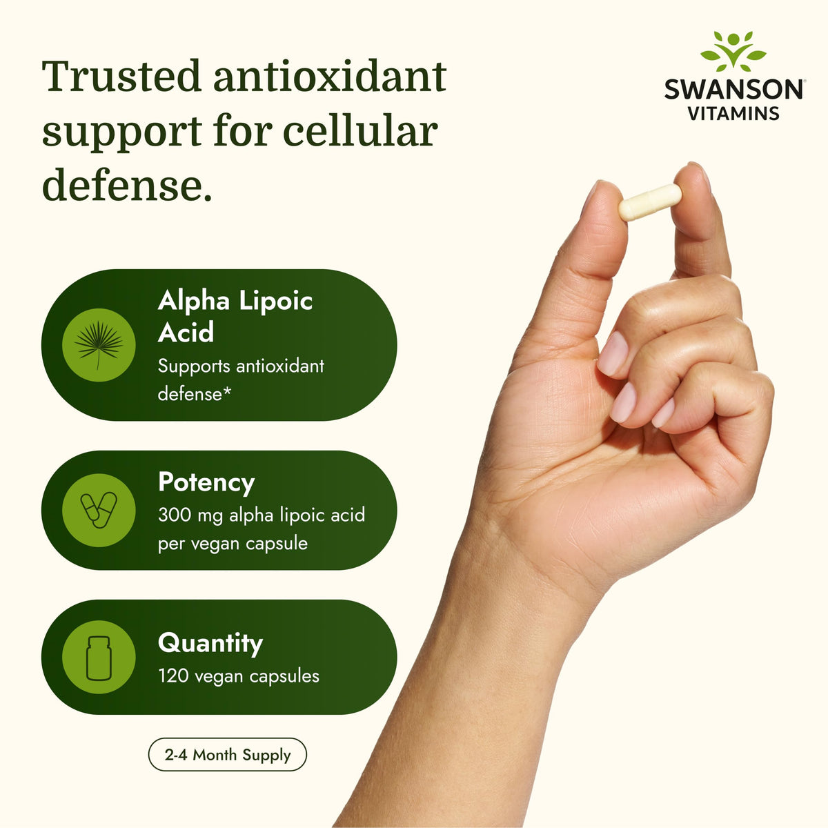Swanson Ultra Alpha Lipoic Acid 300 mg - 120 Vegan Capsules - image 3