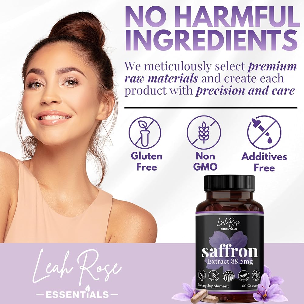 Leah Rose Essentials Saffron Supplement 88.5mg - 60 Capsules - image 6