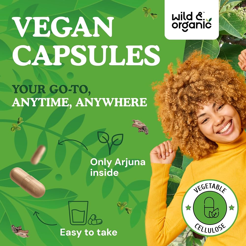 Wild & Organic Arjuna Bark Capsules - Antioxidant Support