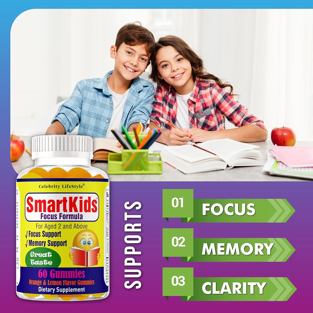 Celebrity LifeStyle Smart Kids Focus Gummies Omega 3-6-9 - 60 Gummies - image 2