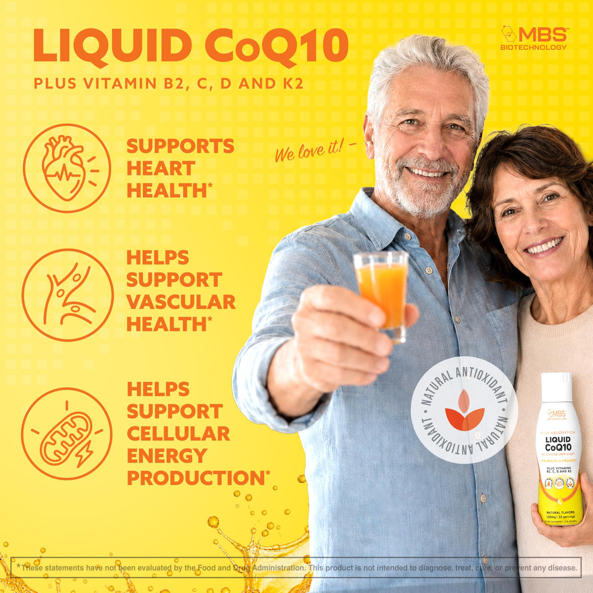 MBS Biotechnology Liquid CoQ10 120mg for Heart Health - 17 oz - image 2