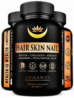 Chiganics Hair Skin and Nail Growth Vitamins with Biotin 5000mcg - 60 Tablets