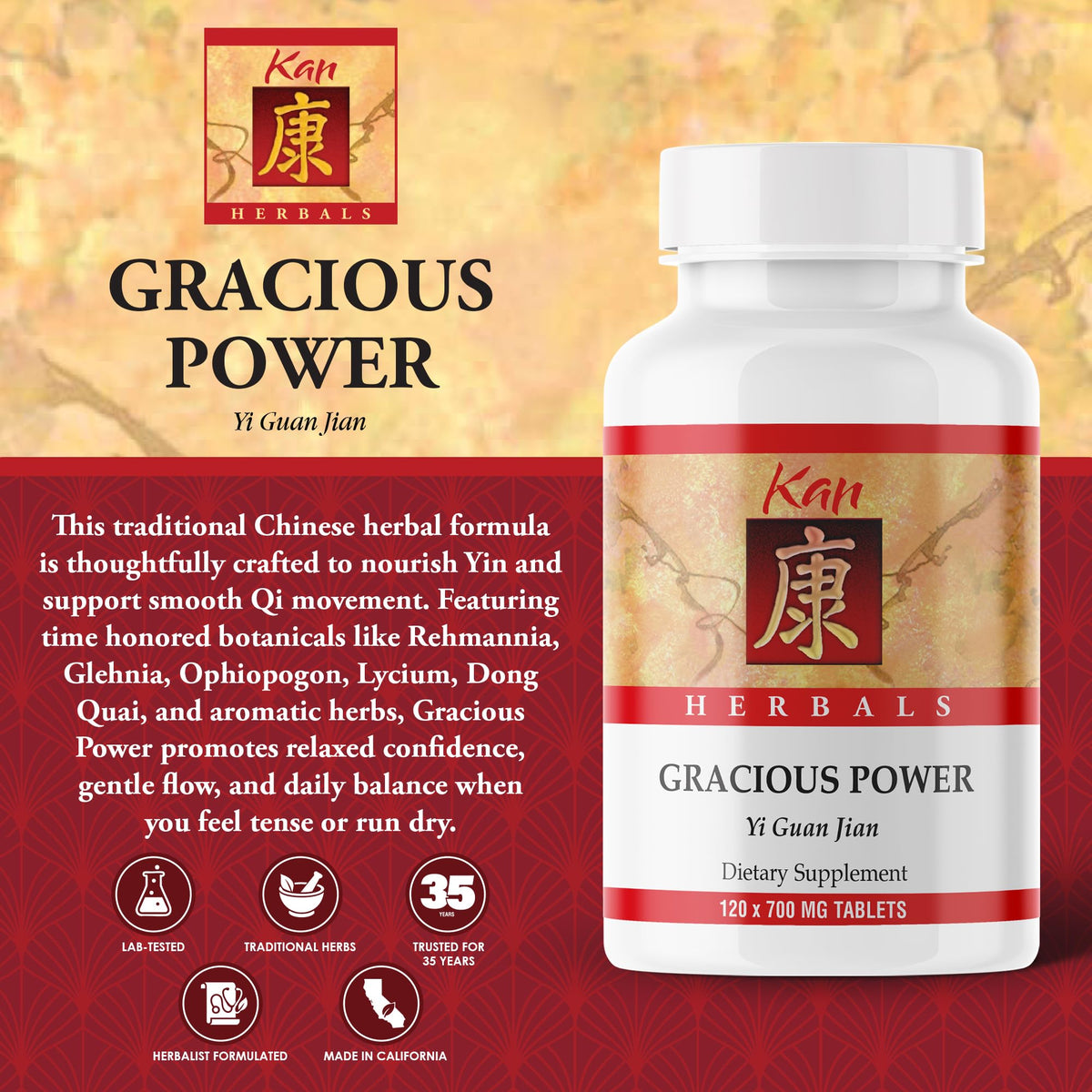 Kan Herb Gracious Power Traditional Chinese Herbal Formula - 120 Tablets - image 2