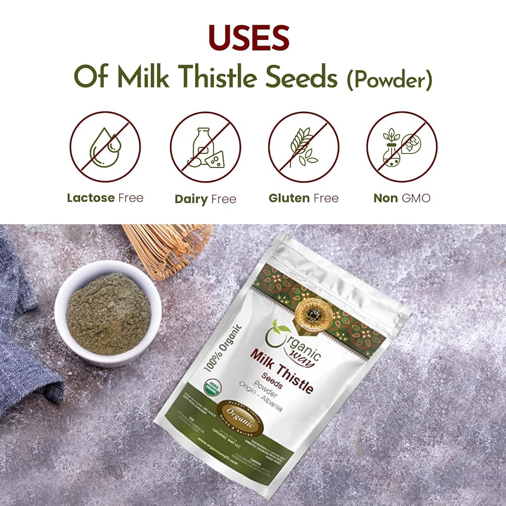 Organic Way Milk Thistle Seeds Powder (Silybum Marianum)