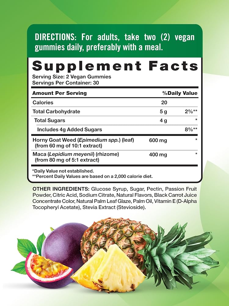 Nature's Truth Passion Gummies with Horny Goat Weed and Maca - 60 Gummies - image 2