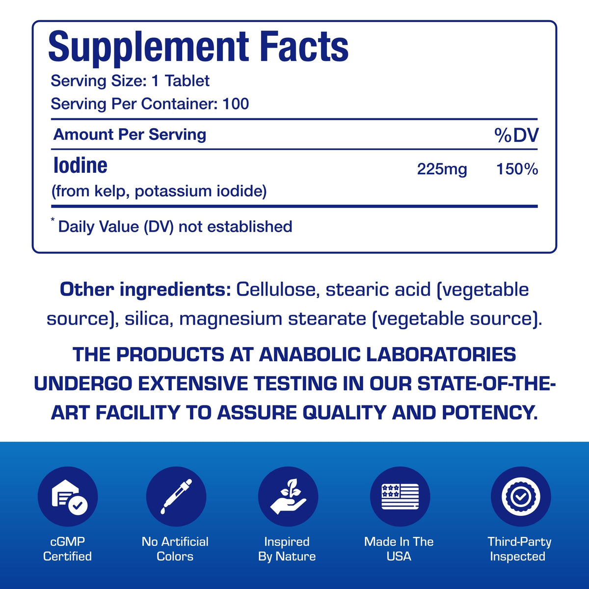 Anabolic Laboratories Sea Kelp Iodine Supplement - 100 Tablets - image 2