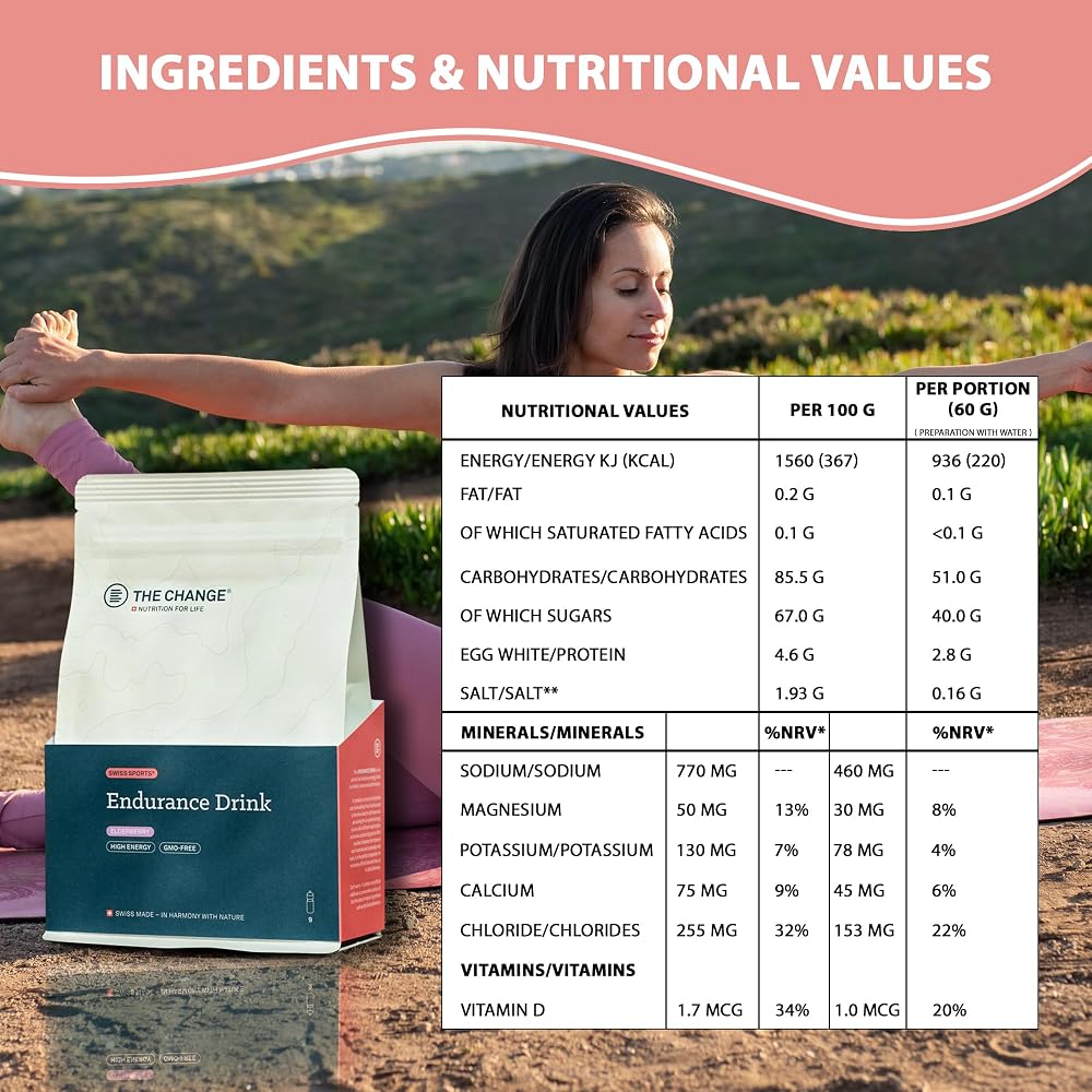 B THE CHANGE Endurance Drink Powder Elderberry - 540g - image 6