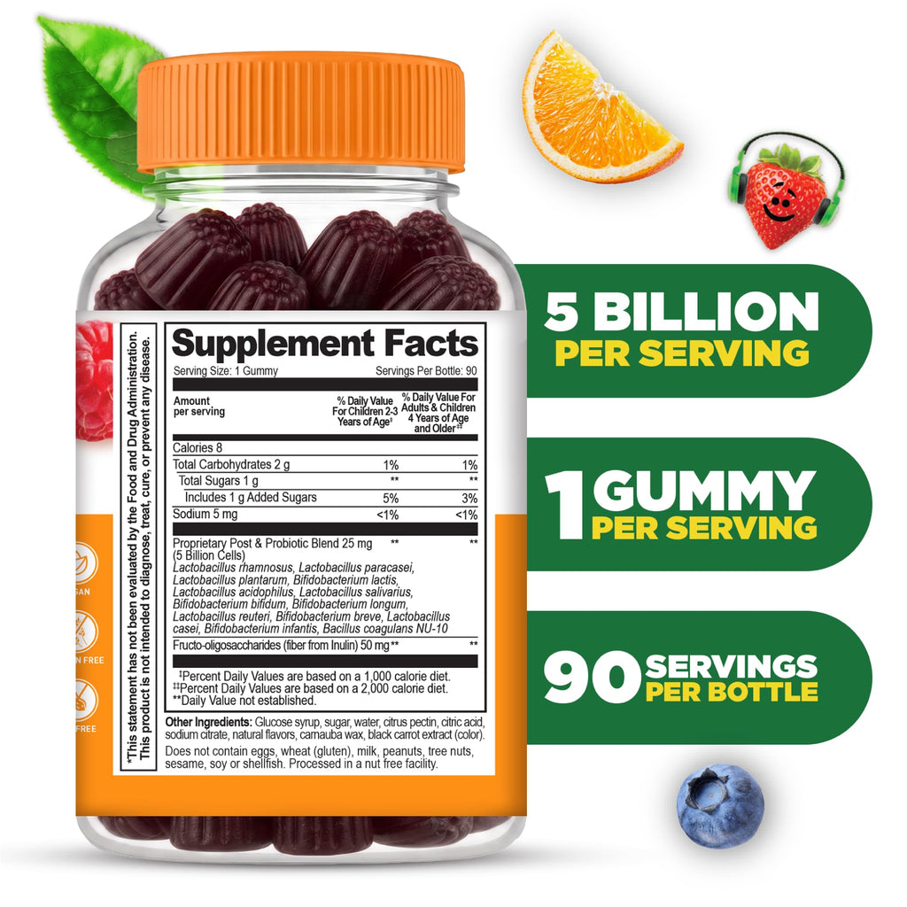 Lifeable Kids Pre Post Probiotic Gummies 5 Billion - 90 Gummies - image 2