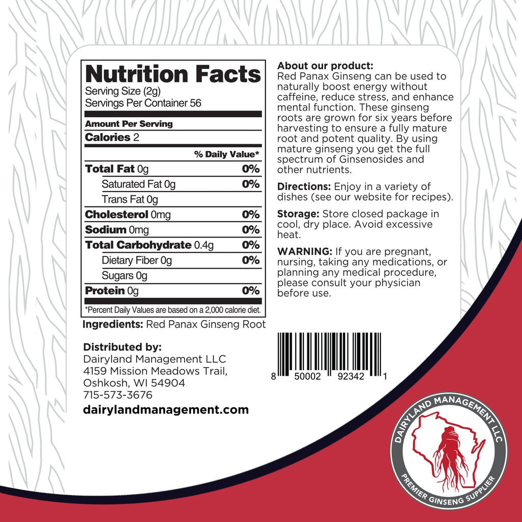 Dairyland Management LLC Red Panax Ginseng Slices - 4 oz - image 6