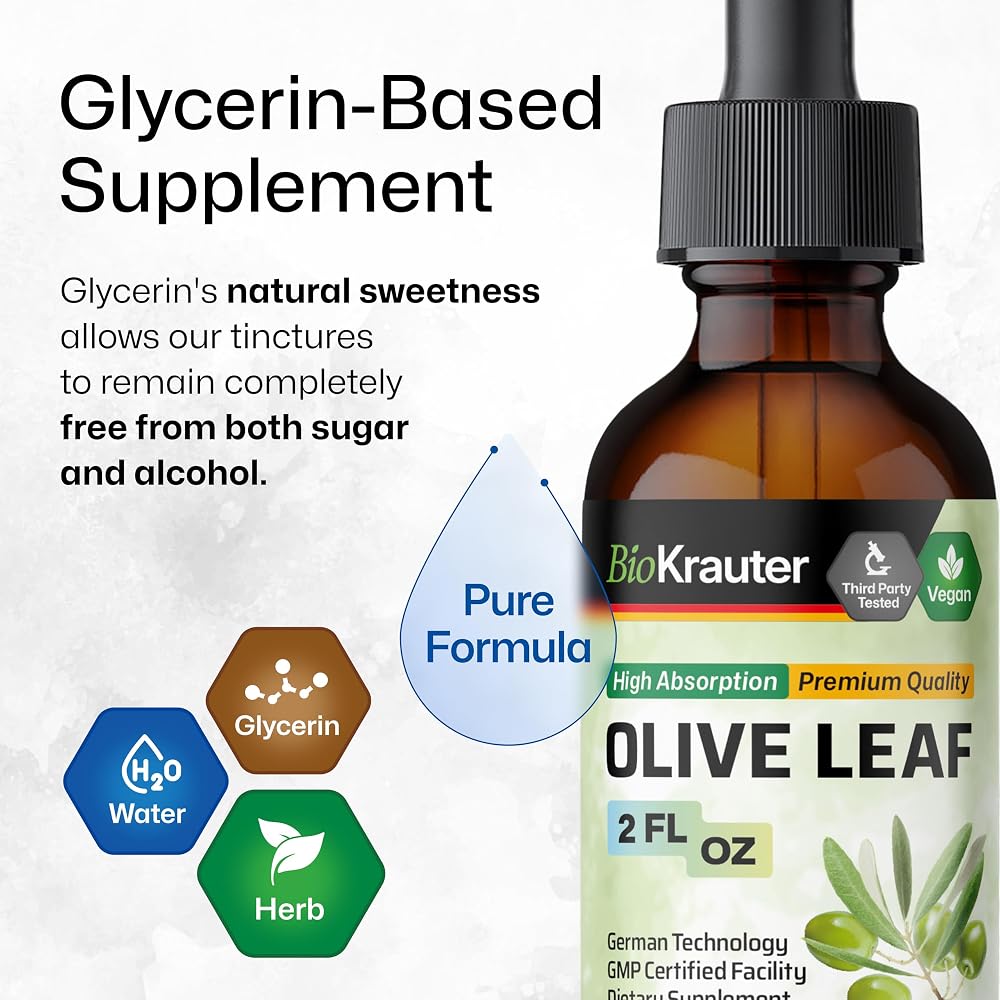 BIO KRAUTER Olive Leaf Tincture - Olive Leaf Extract for Immune