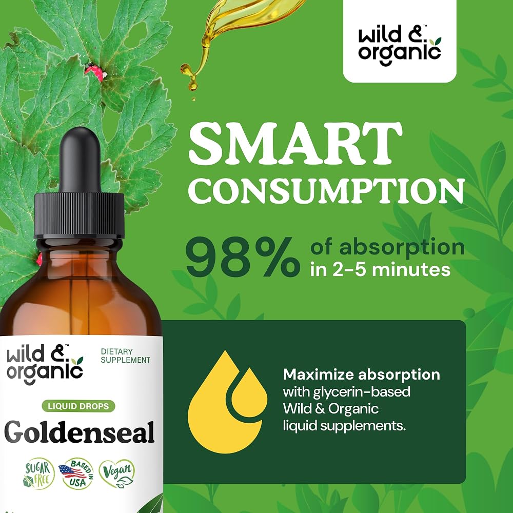 Wild & Organic Goldenseal Tincture - Organic Goldenseal Root Liquid