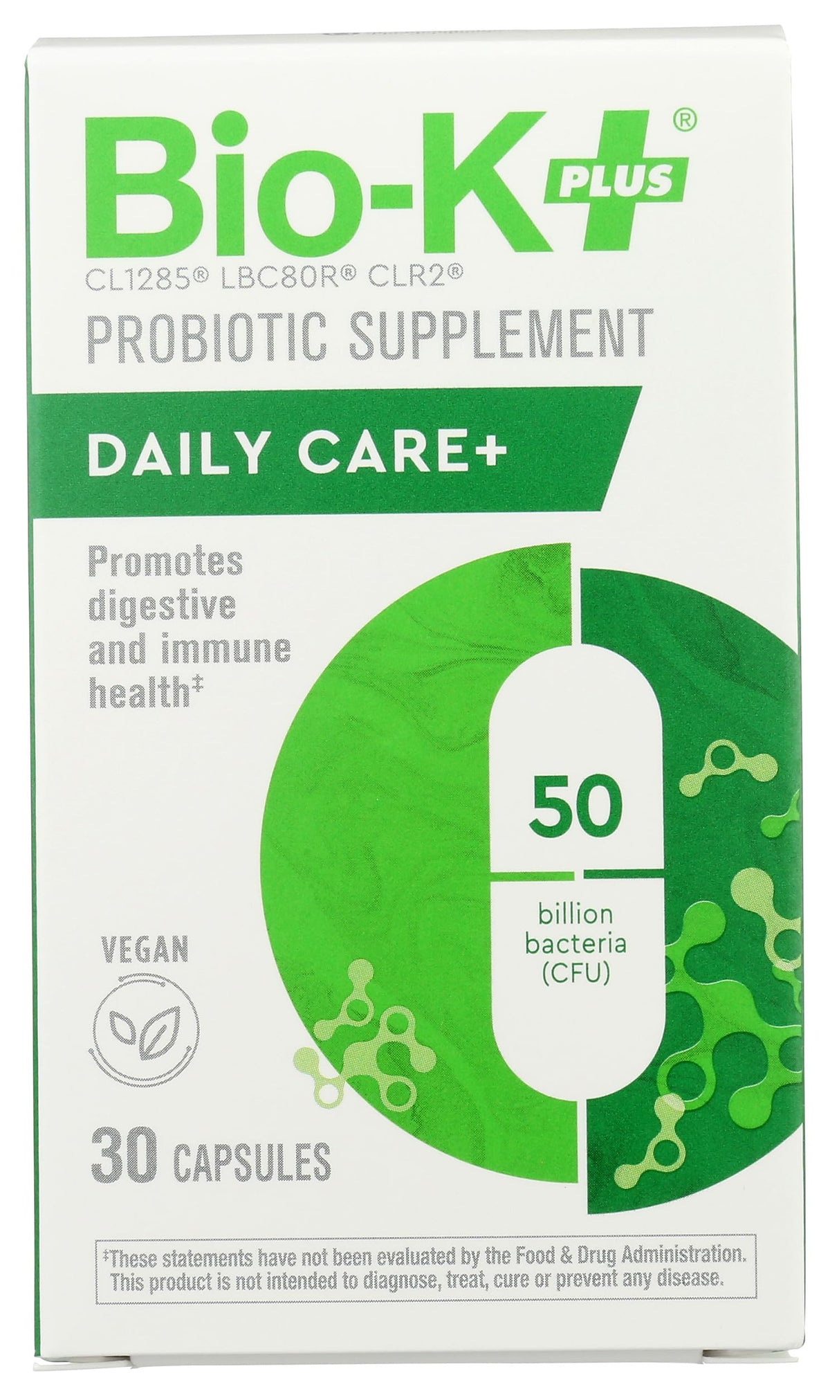 Bio-K + Daily Care Plus Probiotic Supplement Capsules for Adult Men