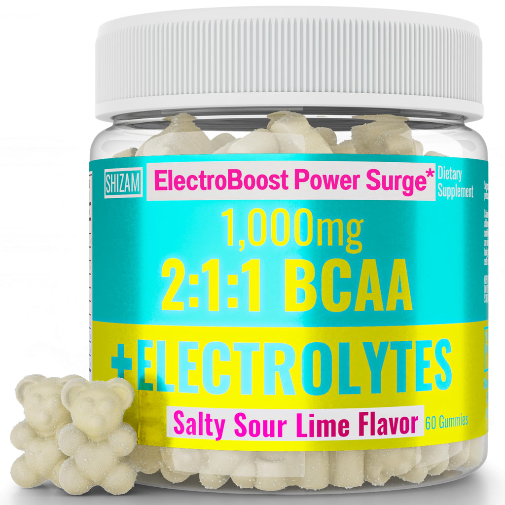 SHIZAM Electrolyte BCAA Gummies Energy Chews - 60 Count